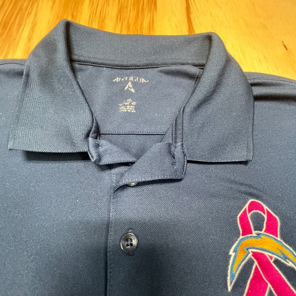 San Diego Chargers Breast Cancer‎ Golf Polo Navy Pink Mens XXL - Picture 1 of 8